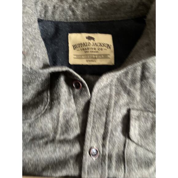 Buffalo Jackson Trading Co. Long Sleeve Gray Wool Shirt Men's Small Shacket - Picture 7 of 9